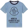 Moncler Logo-print Striped T-shirt In White