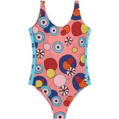 Marni Kids Pink Ombrelloni One-piece Swimsuit