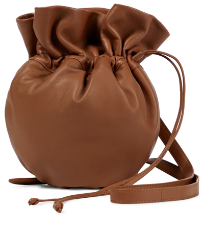 Lemaire Glove Leather Shoulder Bag In 450 Cognac