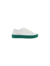By Far Rodina Perforated Smooth And Pebbled-leather Sneakers In Green On White