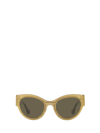 Versace Medusa-plaque Cat Eye-frame Sunglasses In Transparent Brown Mirror Gold