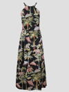 RED VALENTINO INDIAN MOTIF LONG DRESS