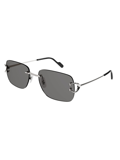 Cartier Eyewear 1bgz4b80a In Silver Silver Grey