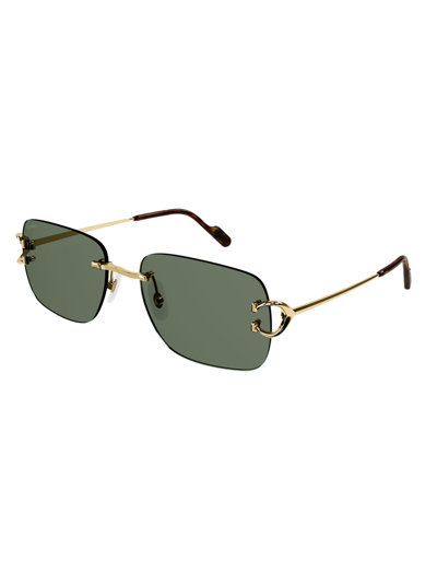 Cartier Eyewear 1bgz4b80a In Gold Gold Green