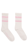 Golden Goose Distressed-effect Striped Cotton Socks In Panna