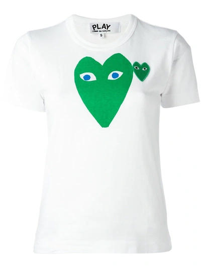 Comme Des Garçons Play Logo Print T-shirt In White