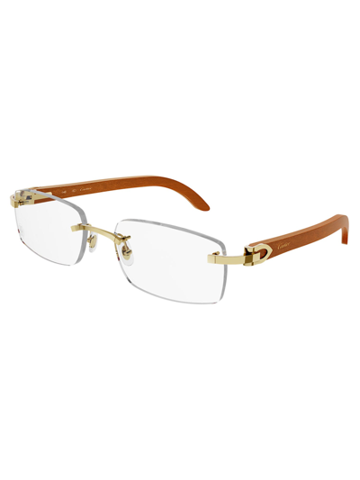 Cartier Eyewear 16bh3yl0a In Gold Brown Transparen