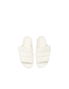 Gia Borghini Quilted Leather Band Platform Slides In White