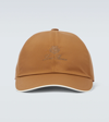 Loro Piana Logo Embroidery Wind Storm System B Cap In Pecan/ivory