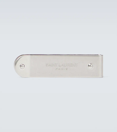 Saint Laurent Metal Money Clip In Nikel Oxide