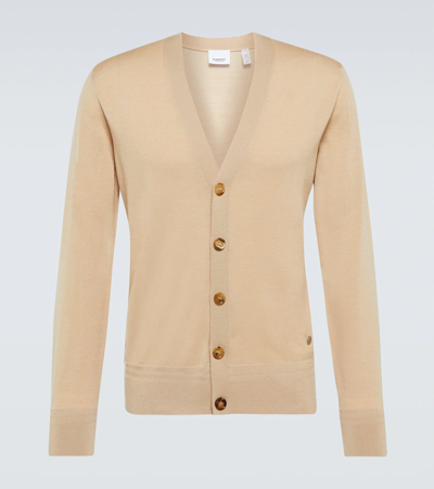 Burberry Wool-blend Cardigan In Camel