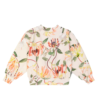 Molo Kids' Marge Floral Cotton Sweatshirt In Honeysuckle