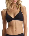 Commando Pima Cotton-blend Triangle Bralette In Black