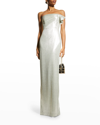Black Halo Divina Strapless Column Gown In Luxe Glow