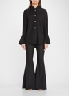 Sleeper + Net Sustain Cosmos Metallic-knit Shirt And Pants Set In Black