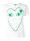 Comme Des Garçons Play Logo Outline Print T-shirt In White