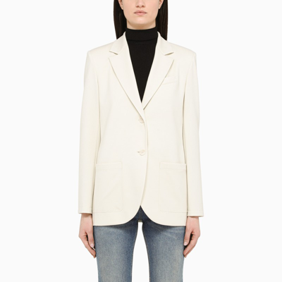 Harris Wharf London Ivory Viscose Blend Single-breasted Jacket In White