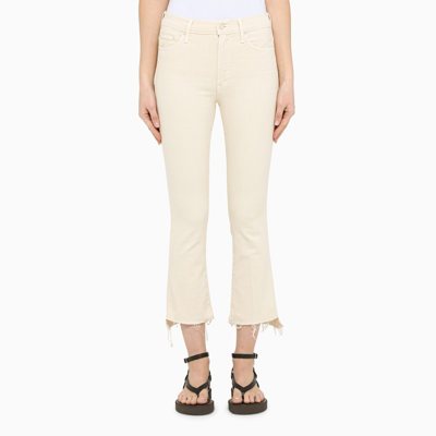 Mother Ivory Cropped Jeans In White
