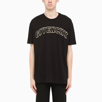 Givenchy Black Logo-embroidery Crewneck T-shirt