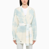 Golden Goose Tie-dyed Knitted Cardigan In Light Blue