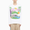 JUST DON WHITE LONG-SLEEVED T-SHIRT WITH HAWAII PRINT