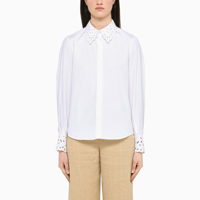 Chloé White Shirt With English Embroidery Detailing