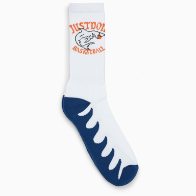 Just Don White Logo-print Socks