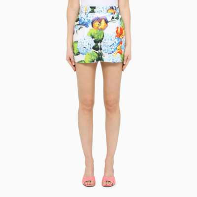 Dolce & Gabbana Tailored Floral-print Short Shorts In Multicolore