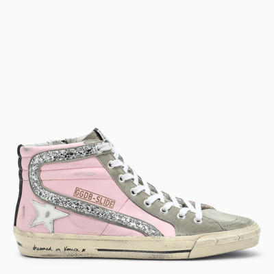 Golden Goose Pink/grey Francy Trainers With Glitter