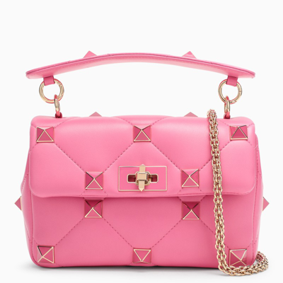 Valentino Garavani Fuchsia Roman Stud The Shoulder Medium Bag In Pink