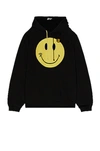 Raf Simons Black Smiley Edition 50th Anniversary Print Hoodie In Black