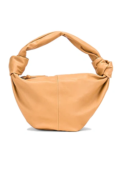 Bottega Veneta Teen Double Knot Shoulder Bag In Almond & Gold