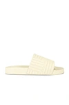 Bottega Veneta Embossed-design Open-toe Slides In White