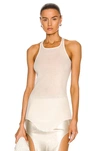 Rick Owens Off-white Silk Rib Classic Tank Top In Natural