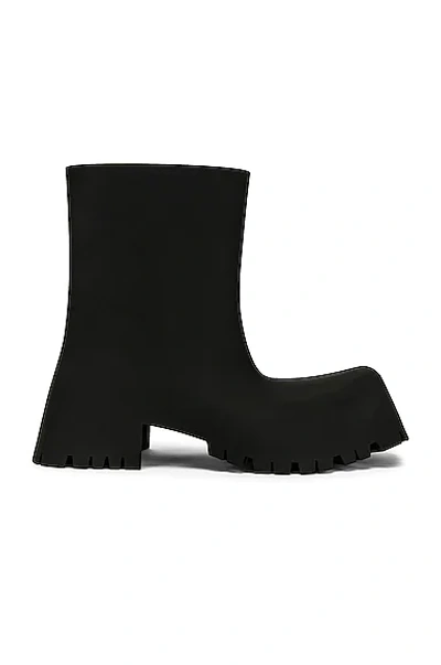 Balenciaga Trooped Rubber Boots In Black