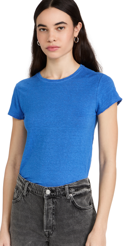 Frame Easy True Organic-linen T-shirt In Jet Stream