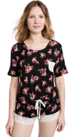 Honeydew Intimates Something Sweet Short Pajamas In Black Roses