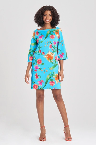 Natori Chikayo Floral-cotton Sateen Shift Dress In Nocolor