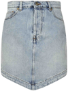 Alexandre Vauthier Crystallized Denim Mini Skirt In Light Blue