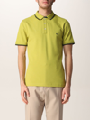 Fay Stretch Cotton Polo Shirt With Logo In Limette