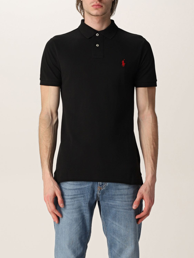 Polo Ralph Lauren Cotton Polo Shirt With Logo In Black