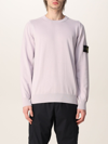 Stone Island Sweater In Soft Cotton In Pink