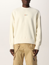 Msgm Sweatshirt With Embroidered Logo In White