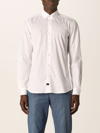 Fay Stretch Cotton Shirt In Weiss