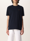 Paul & Shark Cotton T-shirt With Logo Patch In Blue