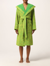 Bottega Veneta Intreccio Jacquard Cotton Terry Bathrobe In Green