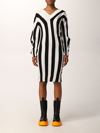 Bottega Veneta Striped Ribbed Linen-blend Wrap Dress In Yellow Cream