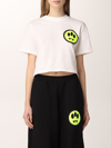 Barrow Logo Graphic-print Cropped T-shirt In White