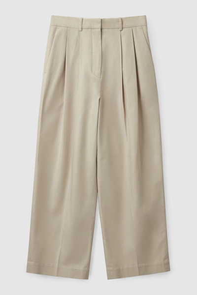 Cos Wide-leg Tailored Trousers In Brown