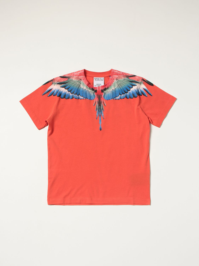Marcelo Burlon County Of Milan Kids' County Of Milan T-shirt With Graphic Print In Red
